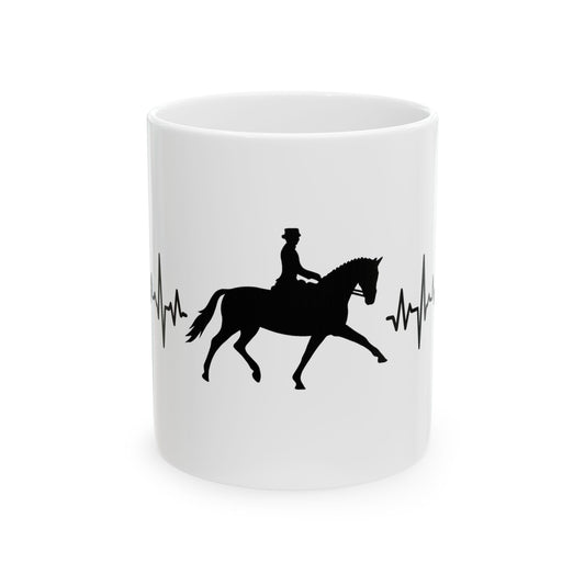 Equestrian Heartbeat Ceramic Mug | Horse Lover Gift | Riding Coffee Cup | Unique Equestrian Decor | Pet Lover Gift | 11oz 15oz