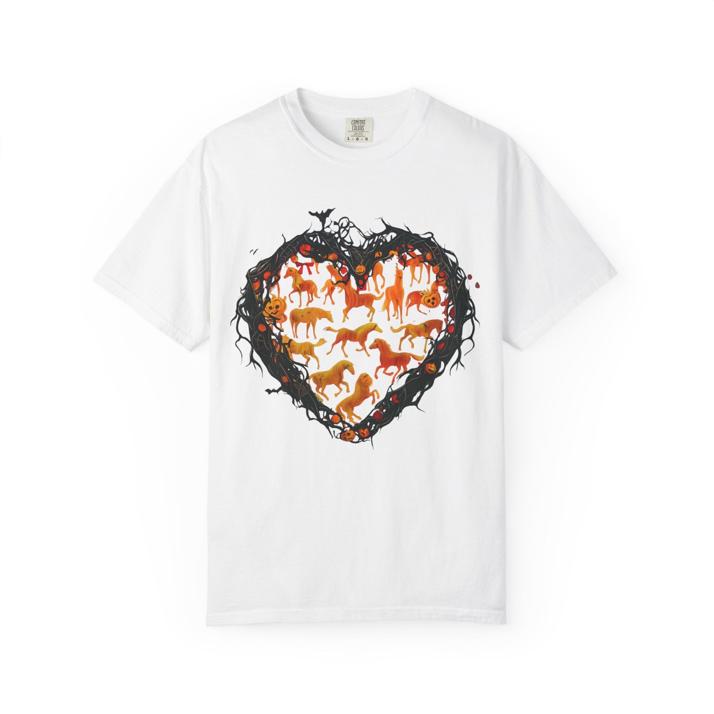 Halloween Horse Heart T-Shirt – Autumn Equestrian Style