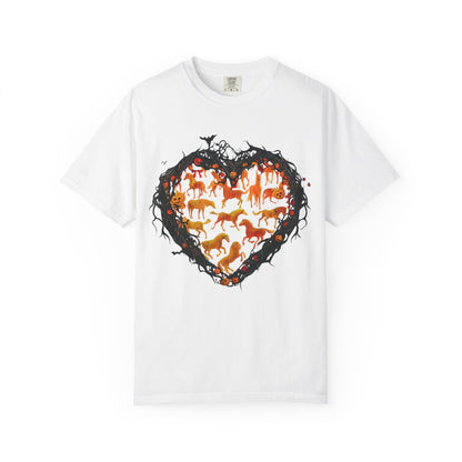 Halloween Horse Heart T-Shirt – Autumn Equestrian Style