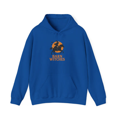 Barn Witches Unisex Heavy Blend Hoodie, Cozy Fall Sweatshirt for Halloween, Gift for Witch Lovers, Pumpkin Season Apparel, Barn Themes