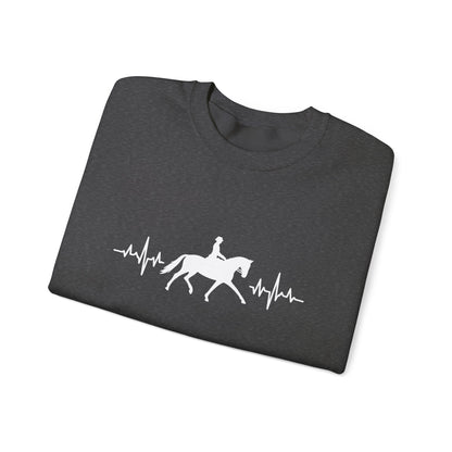 Equestrian Heartbeat Crewneck Sweatshirt | Gifts for Horse Lovers, Outdoor Wear, Equestrian Apparel, Equine Fashion, Cozy Sweatshirt