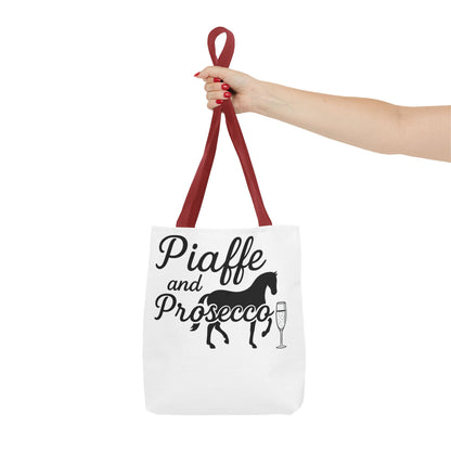 Piaffe and Prosecco Tote Bag | Equestrian Gift, Animal Lover Tote, Wine Lover Bag, Farmhouse Decor, Travel Companion