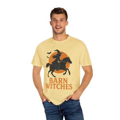 Barn Witches T-Shirt – Halloween Horse Rider Tee – Spooky Equestrian Fall Shirt for Horse Lovers & Barn Witches
