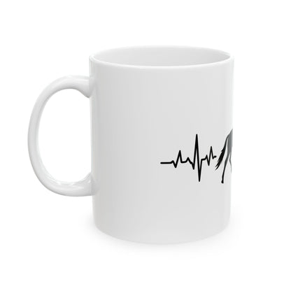Equestrian Heartbeat Ceramic Mug | Horse Lover Gift | Riding Coffee Cup | Unique Equestrian Decor | Pet Lover Gift | 11oz 15oz