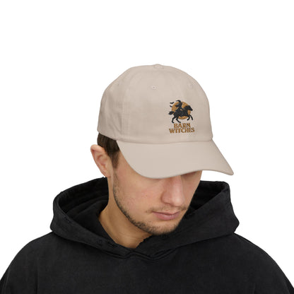 Classic Dad Cap with Barn Witches Design | Casual Style, Gift for Halloween, Everyday Wear, Unisex Accessory, Outdoor Fun