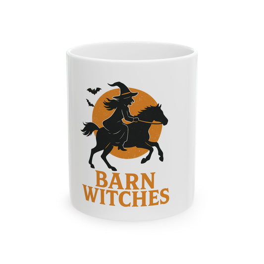 Barn Witches Halloween Ceramic Mug - Witch Coffee Cup, Gift for Witches, Fall Decor, Office Mug, Halloween Gifts, Cozy Beverage