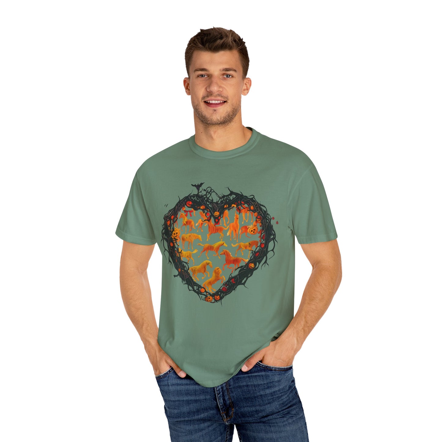 Halloween Horse Heart T-Shirt – Autumn Equestrian Style