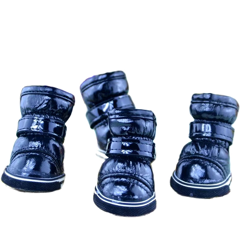 4 Pcs/Sets Winter Dog Shoes for Small Dogs Warm Fleece Puppy Pet Shoes Waterproof Dog Snow Boots Chihuahua Yorkie Teddy Shoes